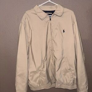 Vintage Polo Ralph Lauren Harrington Jacket Men's XL Beige Full Zip Bomber